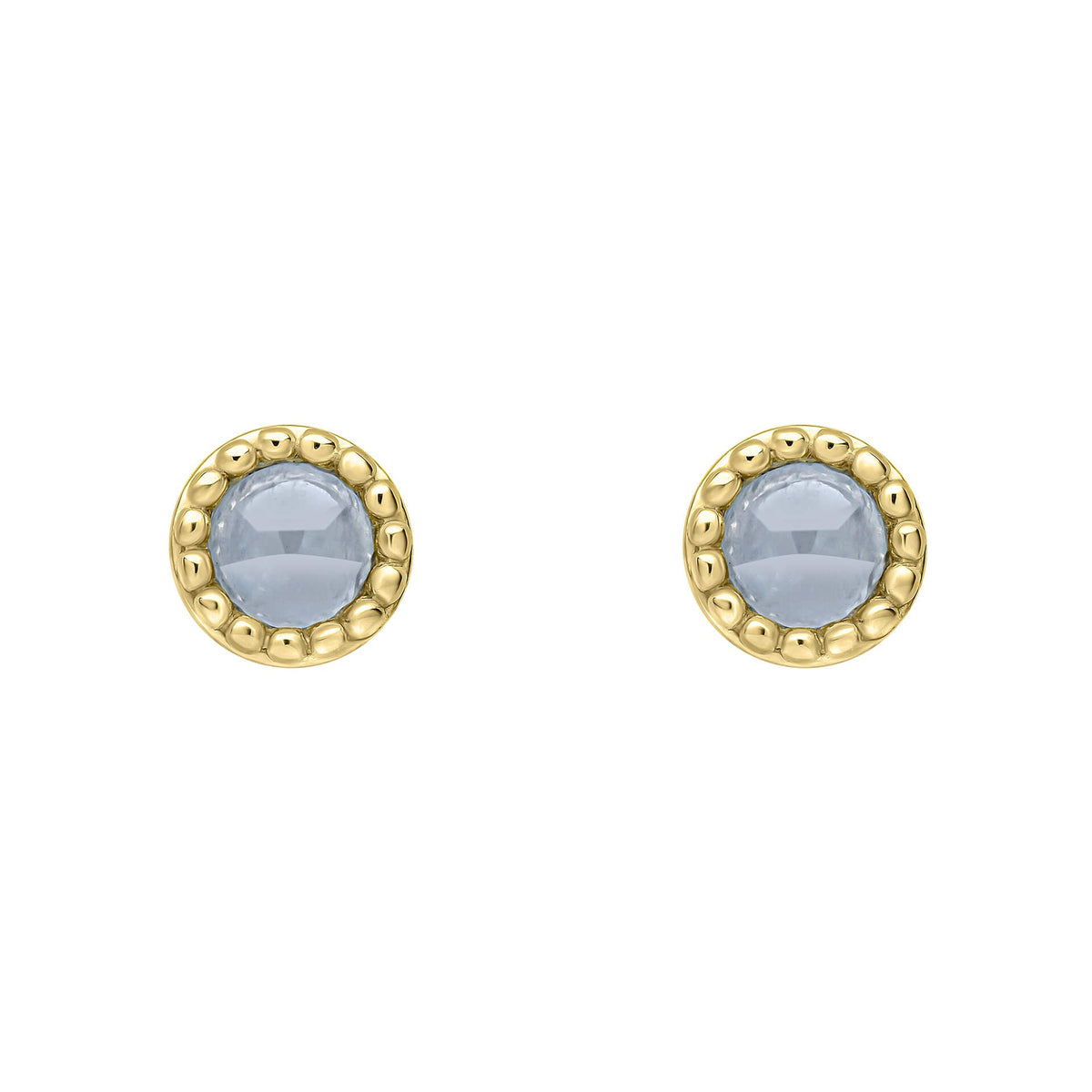 Beginnings Milgrain Semi-Precious Cabochon Birthstone Earrings