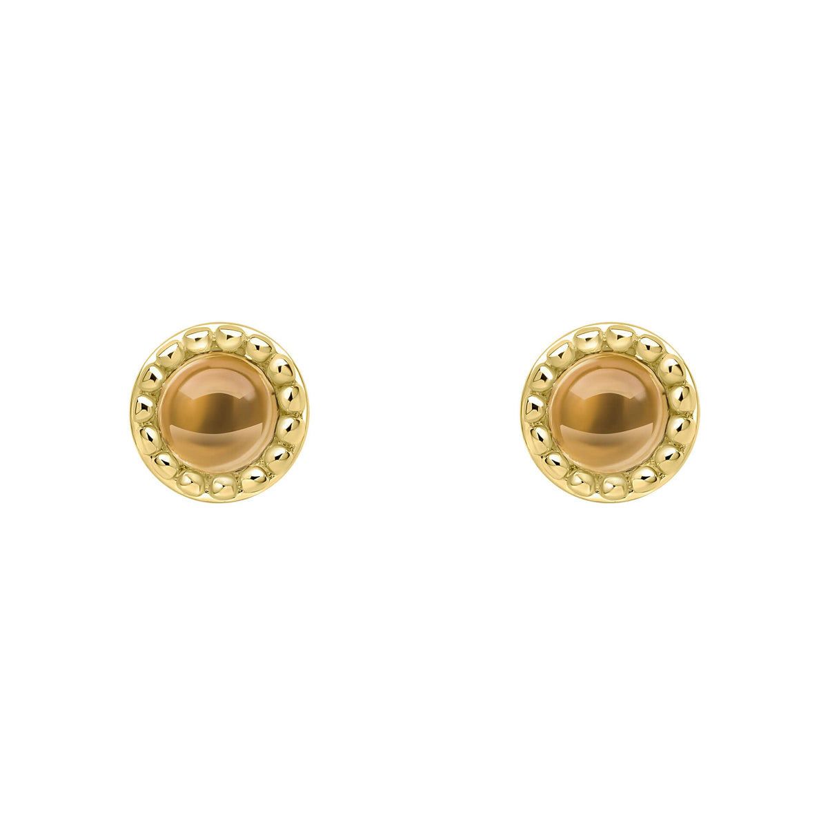 Beginnings Milgrain Semi-Precious Cabochon Birthstone Earrings