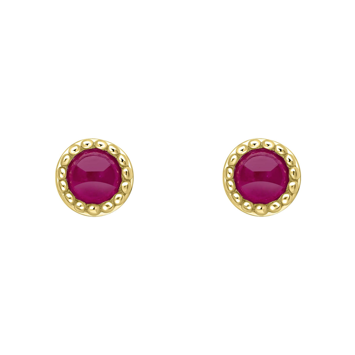Beginnings Milgrain Semi-Precious Cabochon Birthstone Earrings