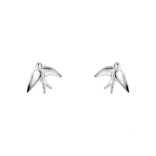 Laura Ashley Silver Blue Birds Stud Earrings
