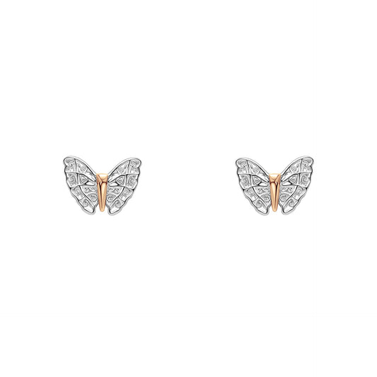 Laura Ashley Silver Kids Butterfly Garden Mini Stud Earrings