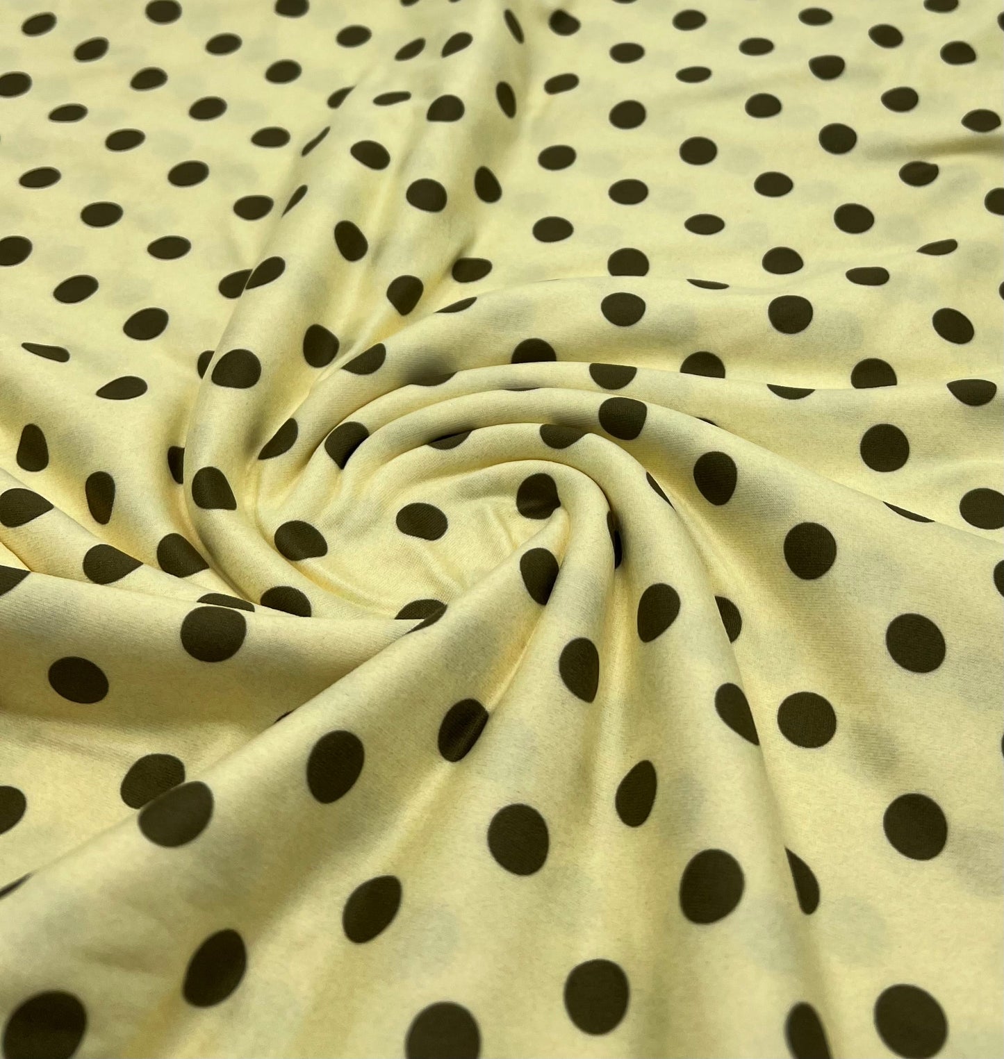 Lemon Polka Super Soft Bogota 4 Way Stretch Fabric