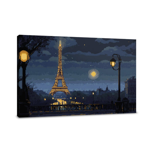 Eiffel Tower Night Canvas