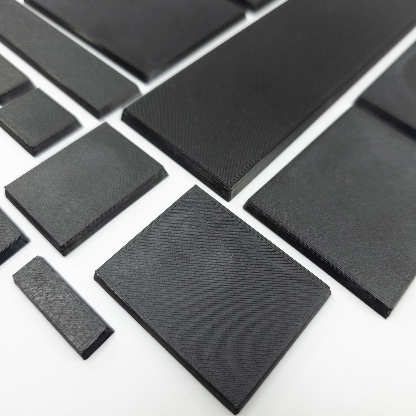 Rectangle Bases Medium Sizes - 75x30mm to 125x40mm and up to 100x90mm Wide - 3D Print Tabletop Games