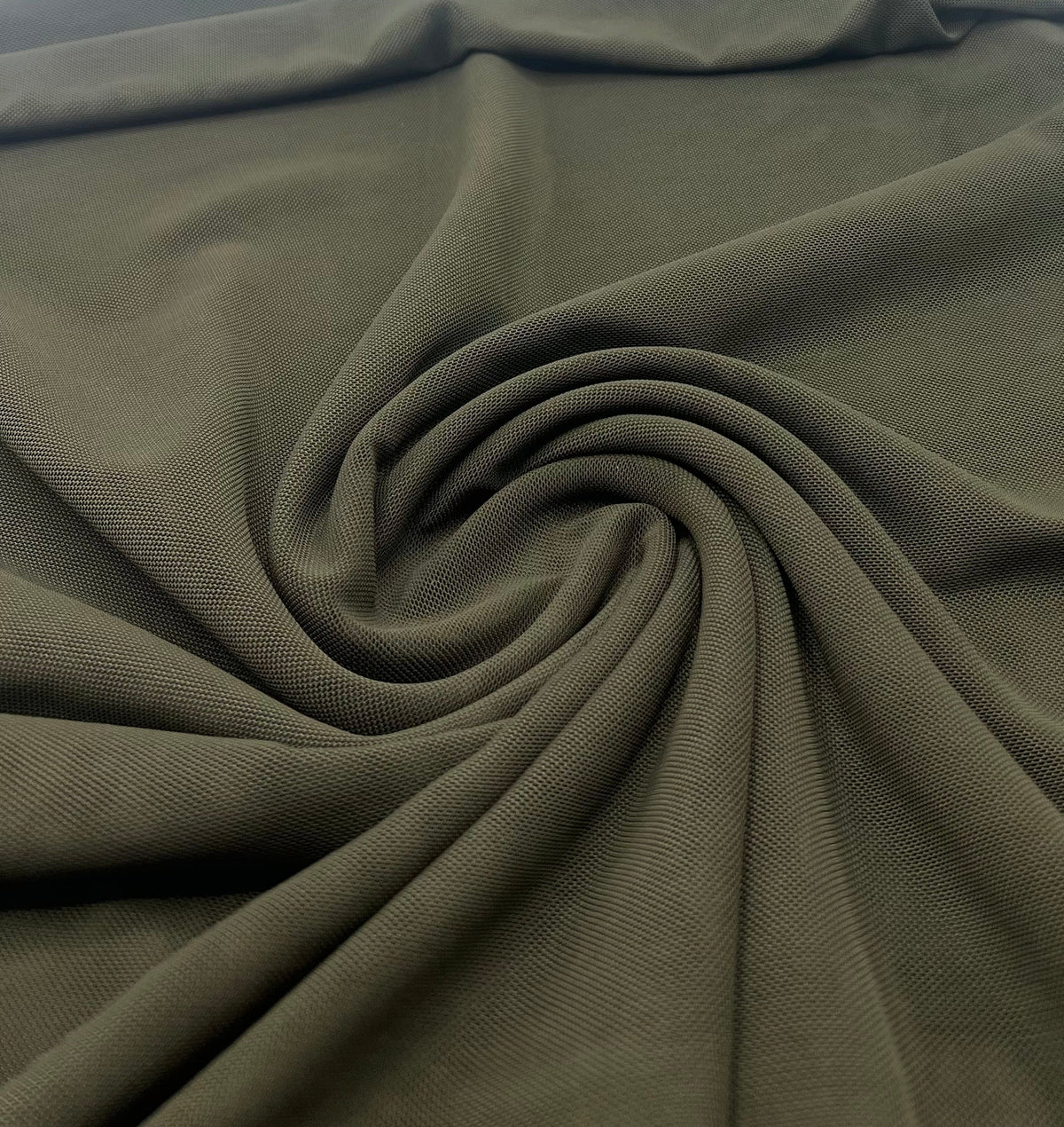 Plain Khaki Mesh Fabric Stretch
