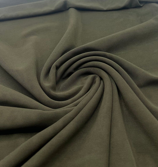 Plain Khaki Mesh Fabric Stretch