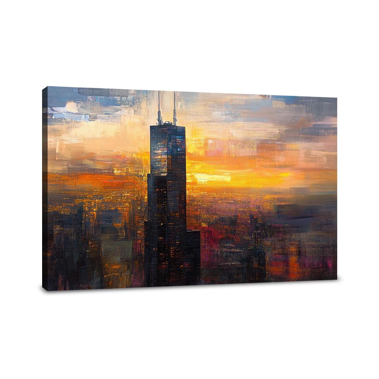 Willis Tower Evening Canvas