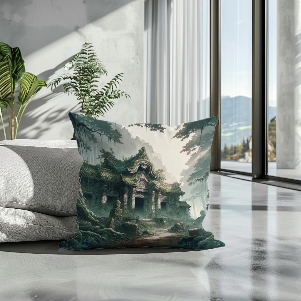 Forgotten Temple Cotton Cushion