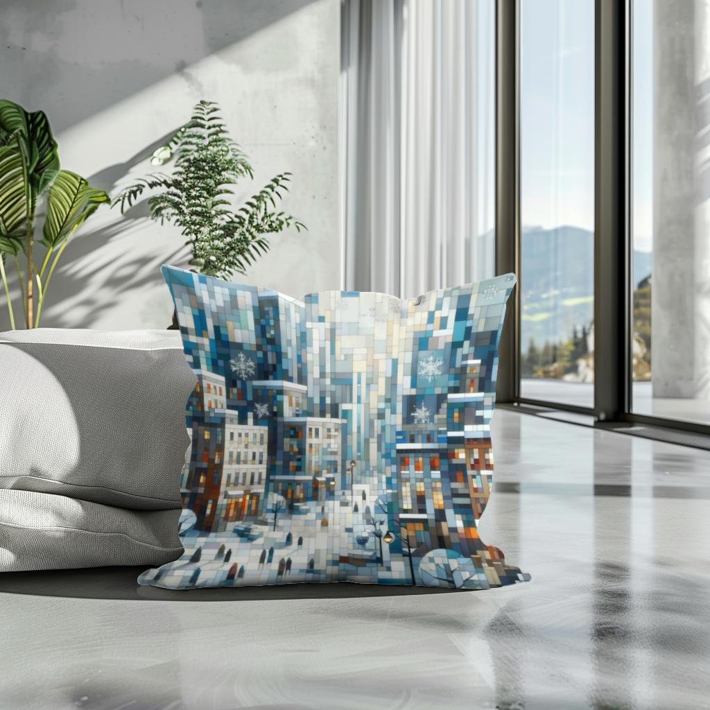 Winter Geometry Cotton Cushion