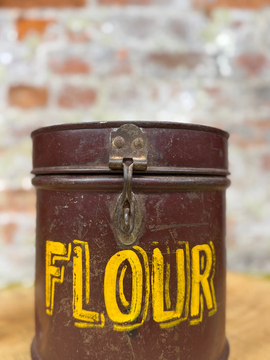 Vintage Galvanised Metal Tub Container / Flour Bin / Rice Dog Food Container / C