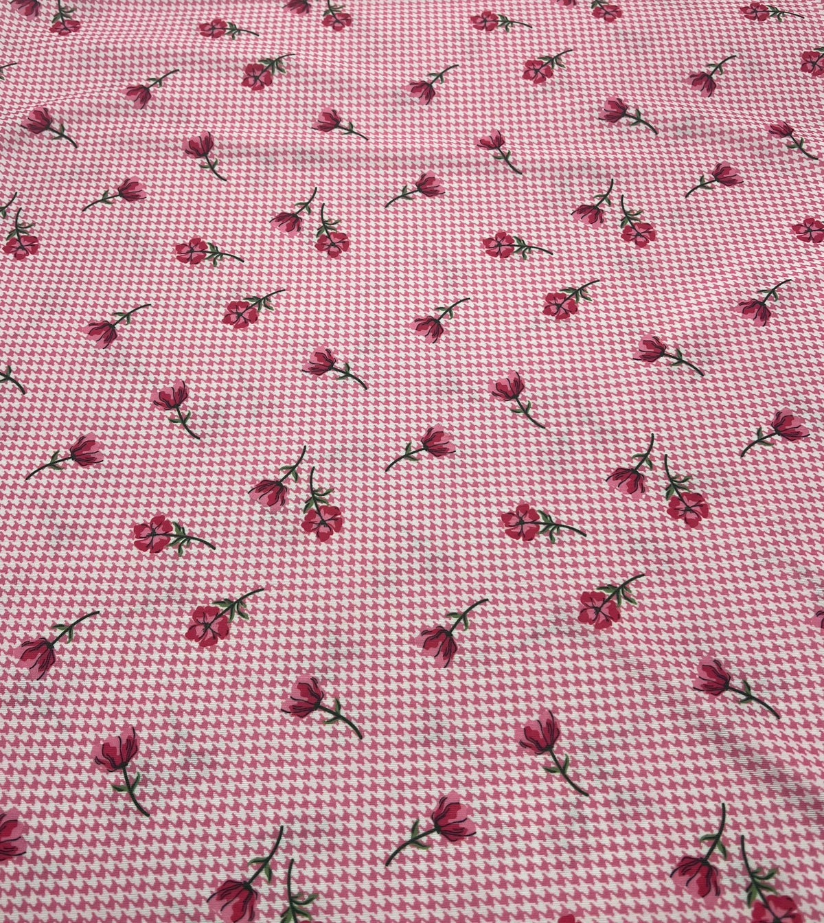 Pink Flower Floral Lightweight Stretch Fabric