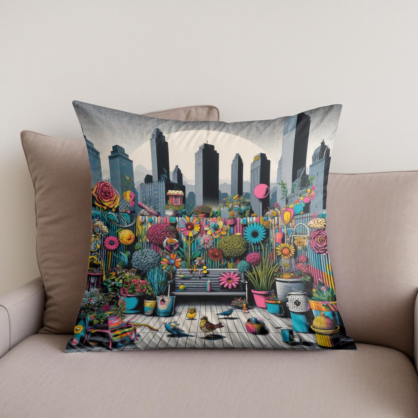 Urban Pop Garden Extravaganza Cotton Cushion