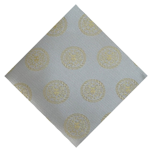 Medusa Pocket Square Grey & Gold