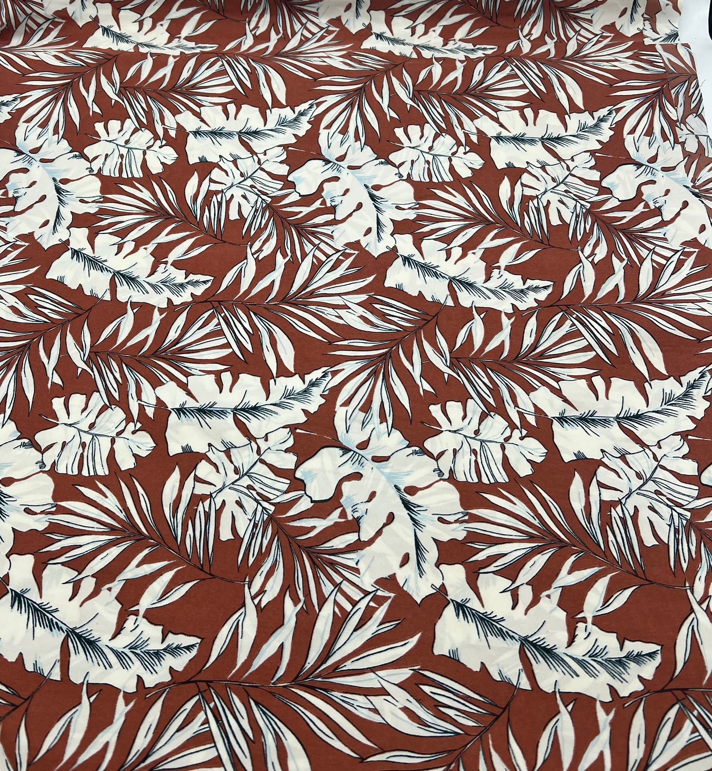 Terracotta Leave Lightweight Fabric 70GSM Non Stretch