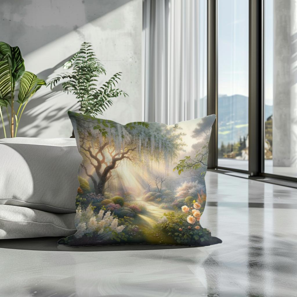 Spring's Dawn Serenity Cotton Cushion
