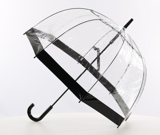 Everyday Clear Vinyl Dome Umbrella Black