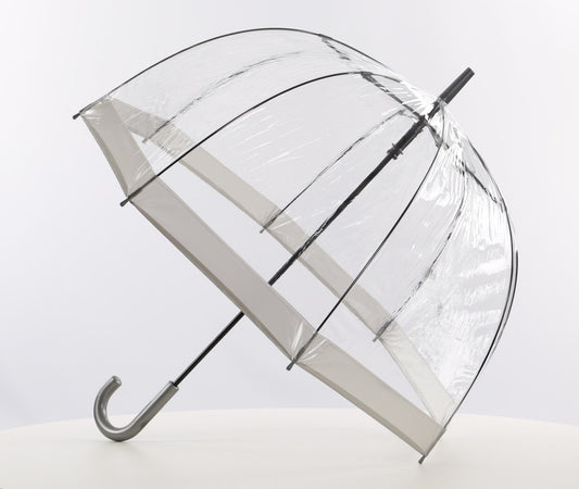 Everyday Clear Vinyl Dome Umbrella Silver