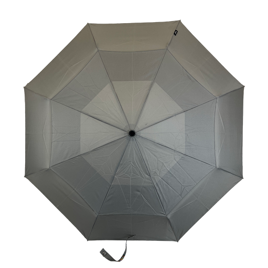 Gents Auto Compact Umbrella Grey (Wood effect/Matt ABS handle)