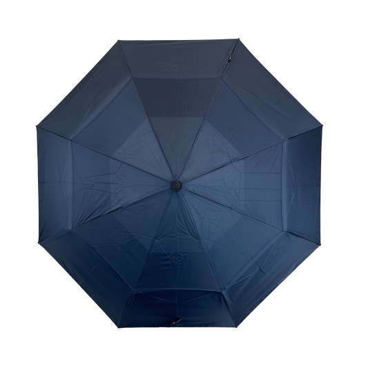 Gents Auto Compact Umbrella Navy with hook handle