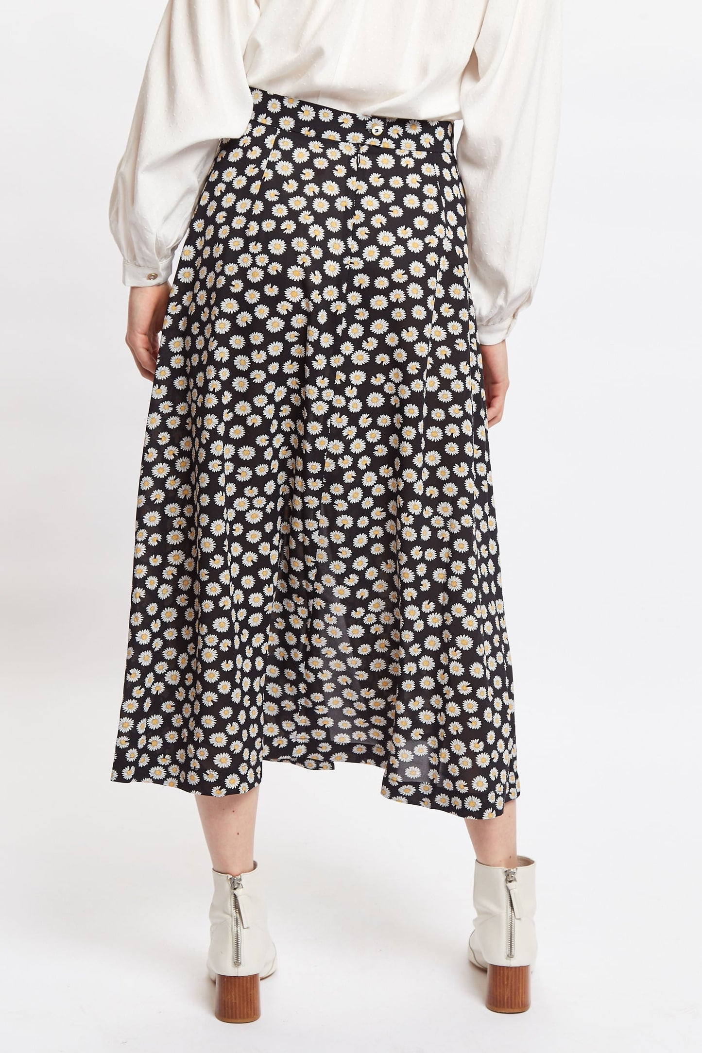 Louche Edie Daisy Dancer Midi Skirt - Black