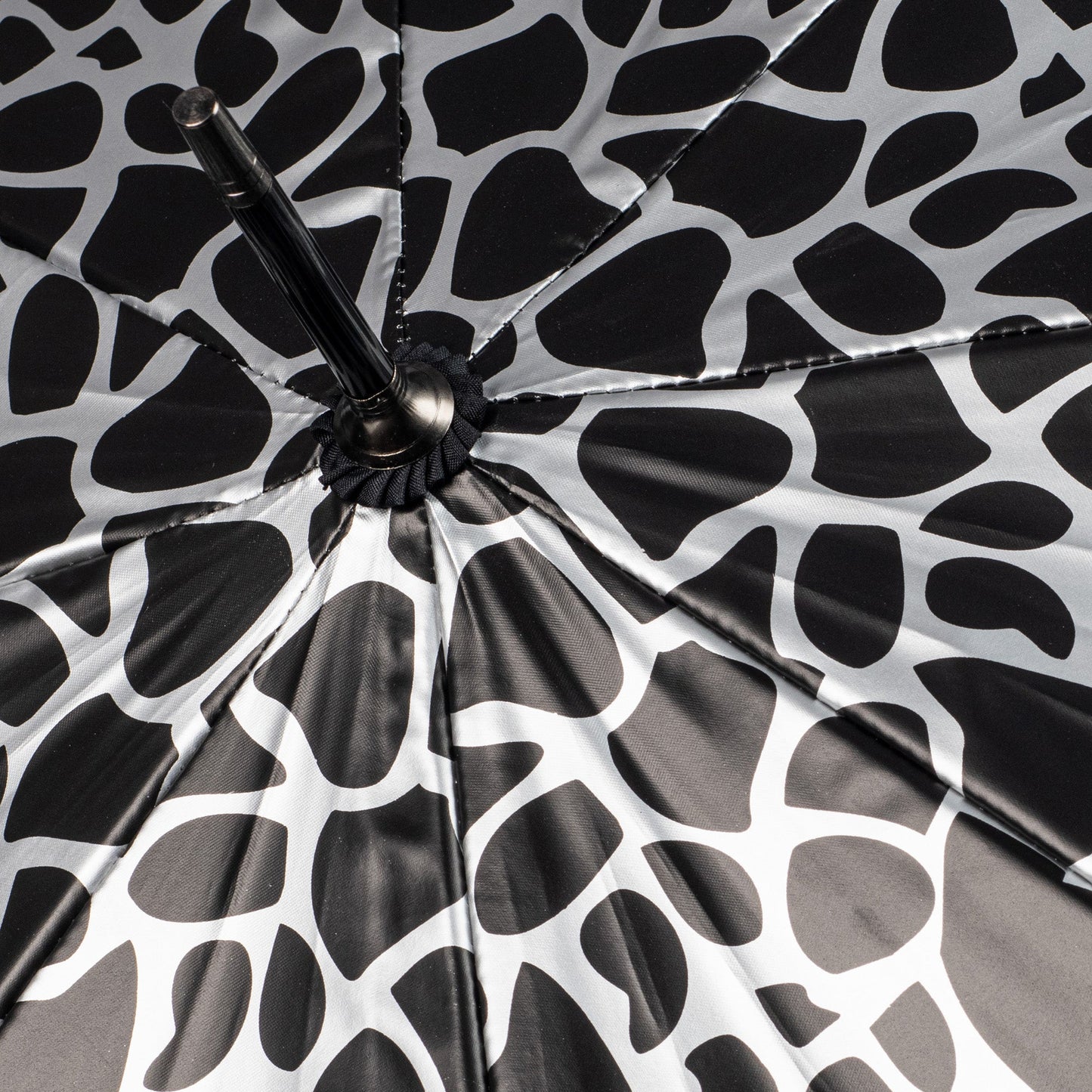 Everyday Giraffe Print (Metallic) Silver Stick Umbrella