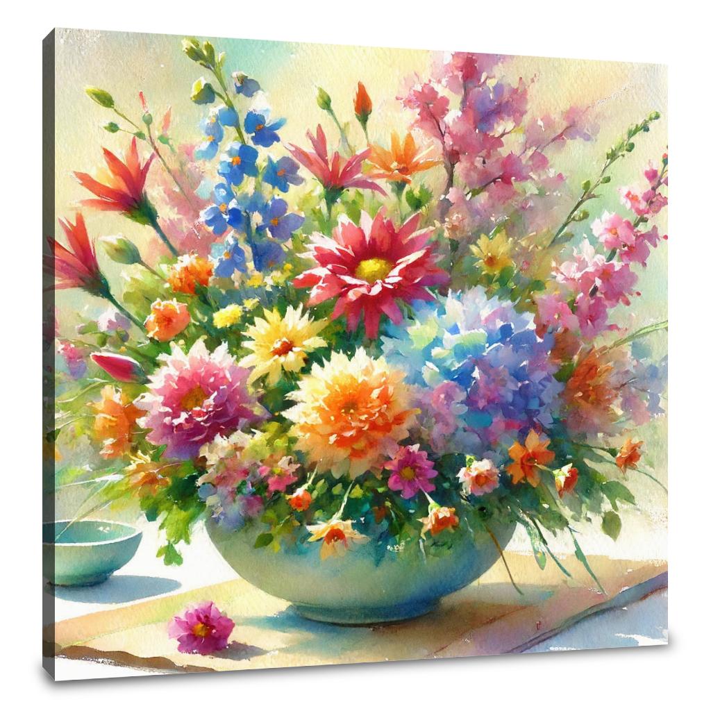 Vibrant Ikebana Canvas