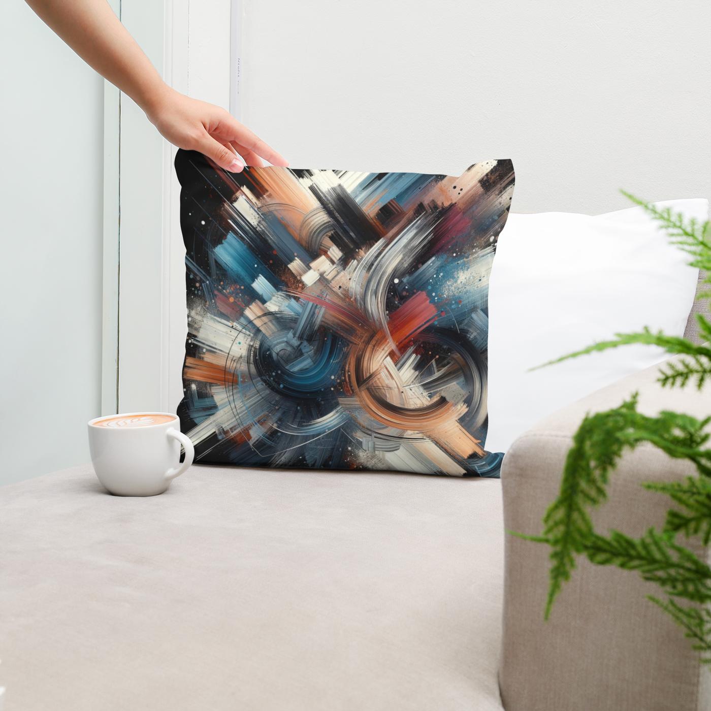 Vivid Brushwork Tapestry Cotton Cushion