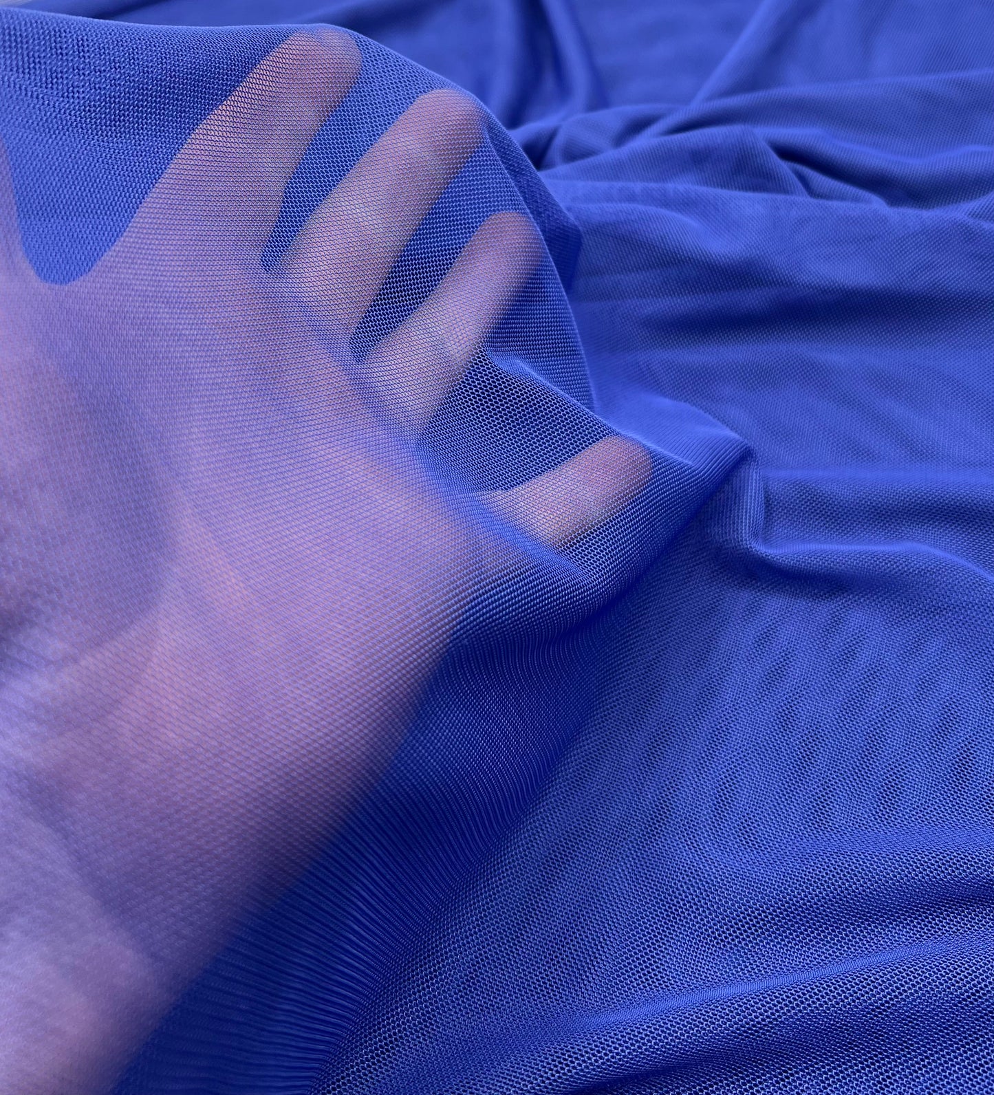 Plain Blue Mesh Fabric Stretch