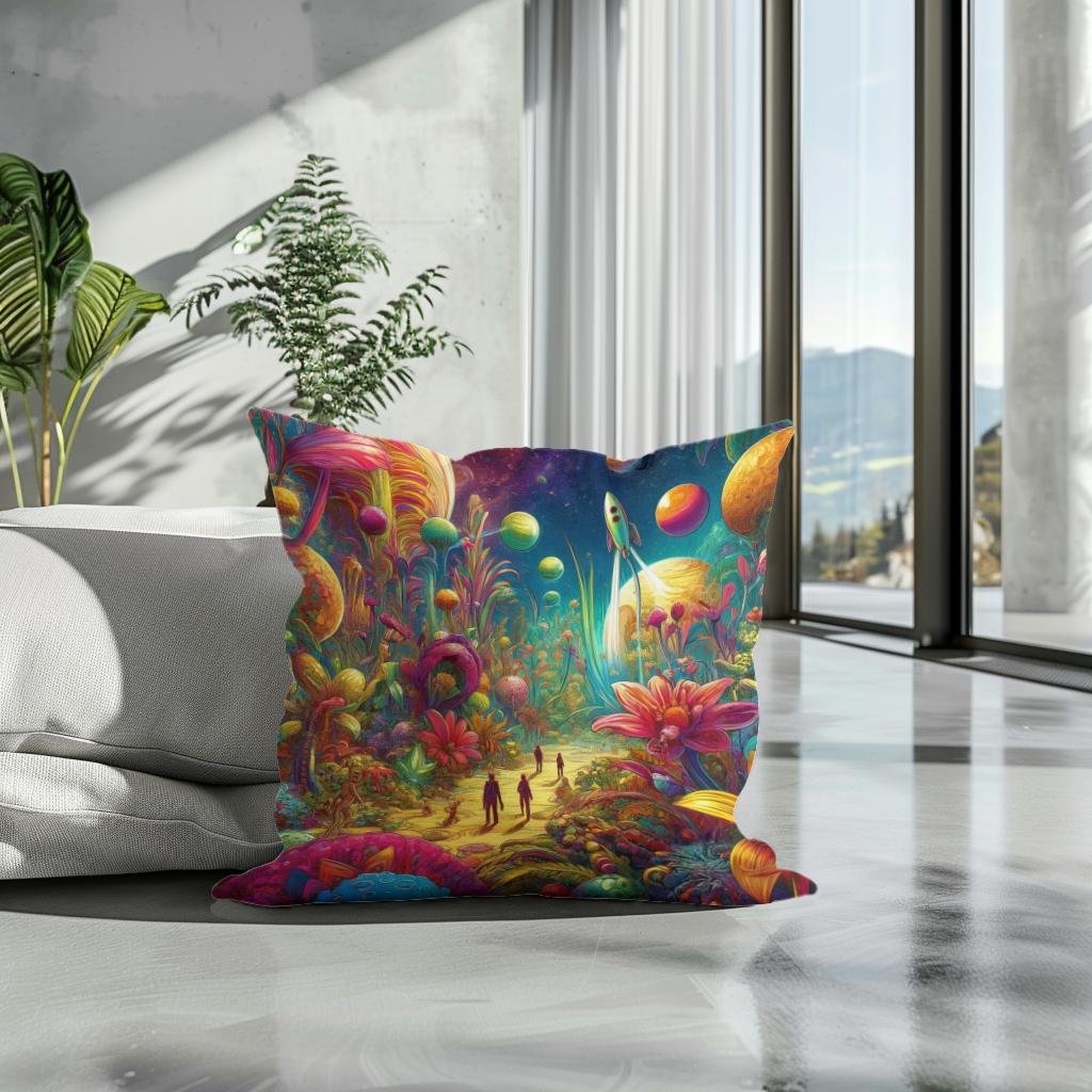 Extraterrestrial Eden Cotton Cushion