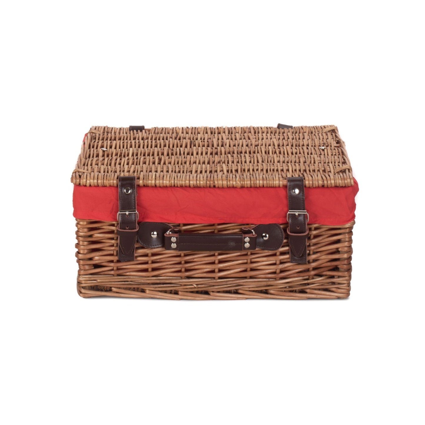 16 Inch Double Steamed Willow Hamper with Red Lining