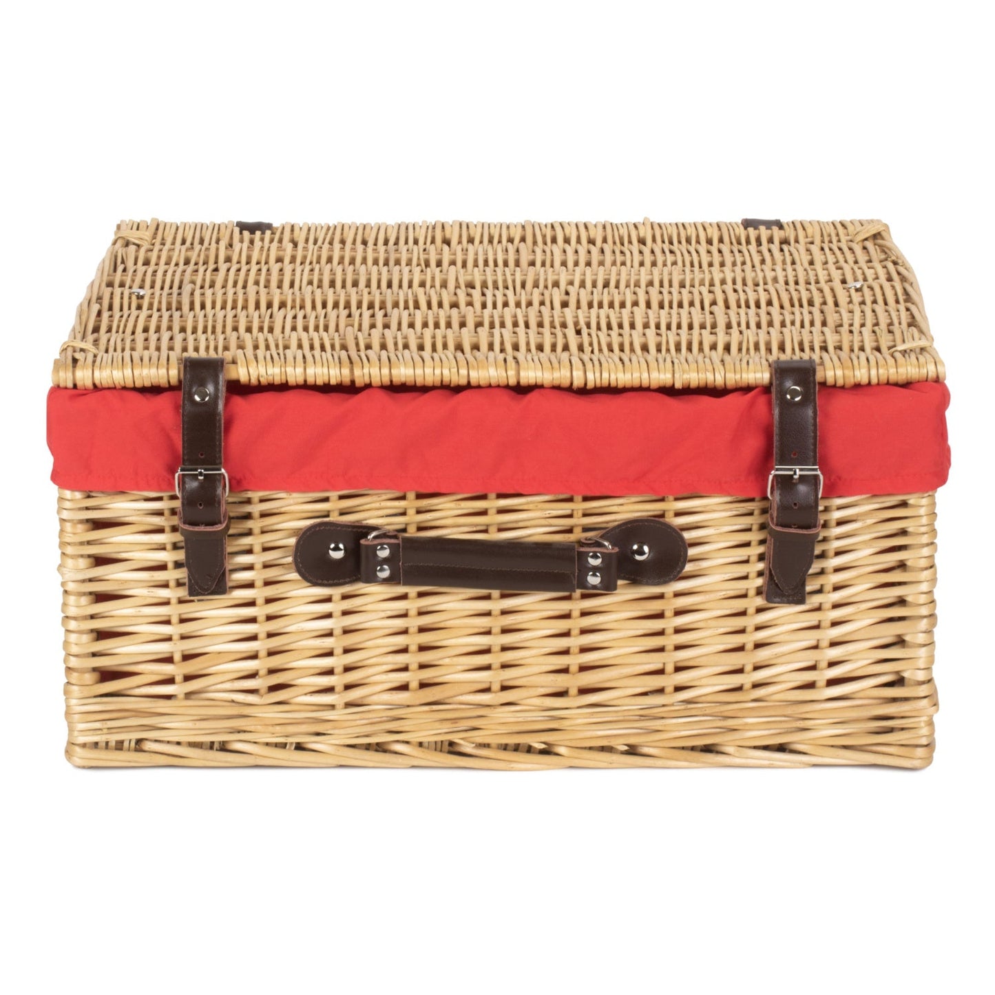 20 Inch Buff Willow Hamper Trunk with Red Lining