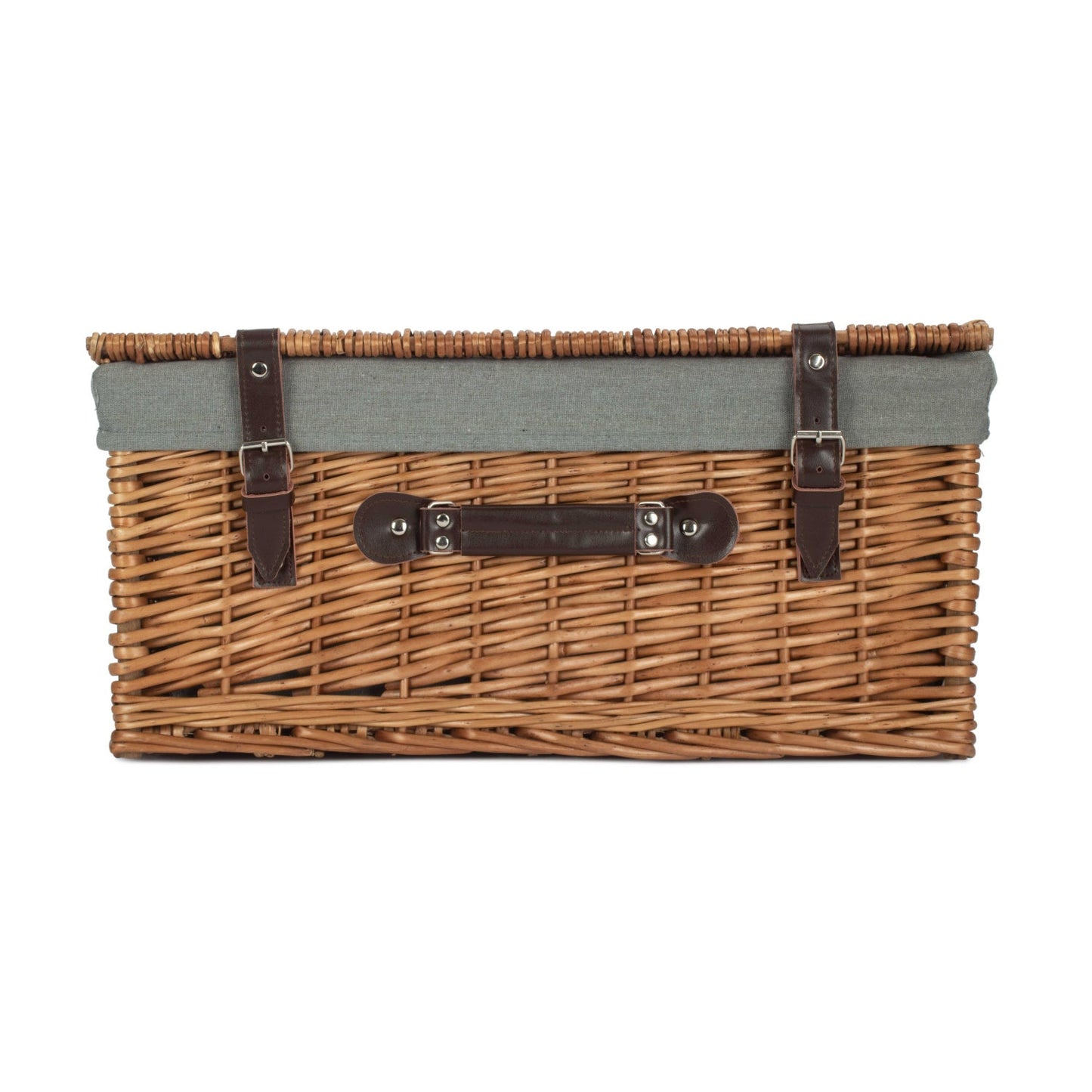 20 Inch Double Steamed Willow Hamper Trunk with Grey Sage Lining