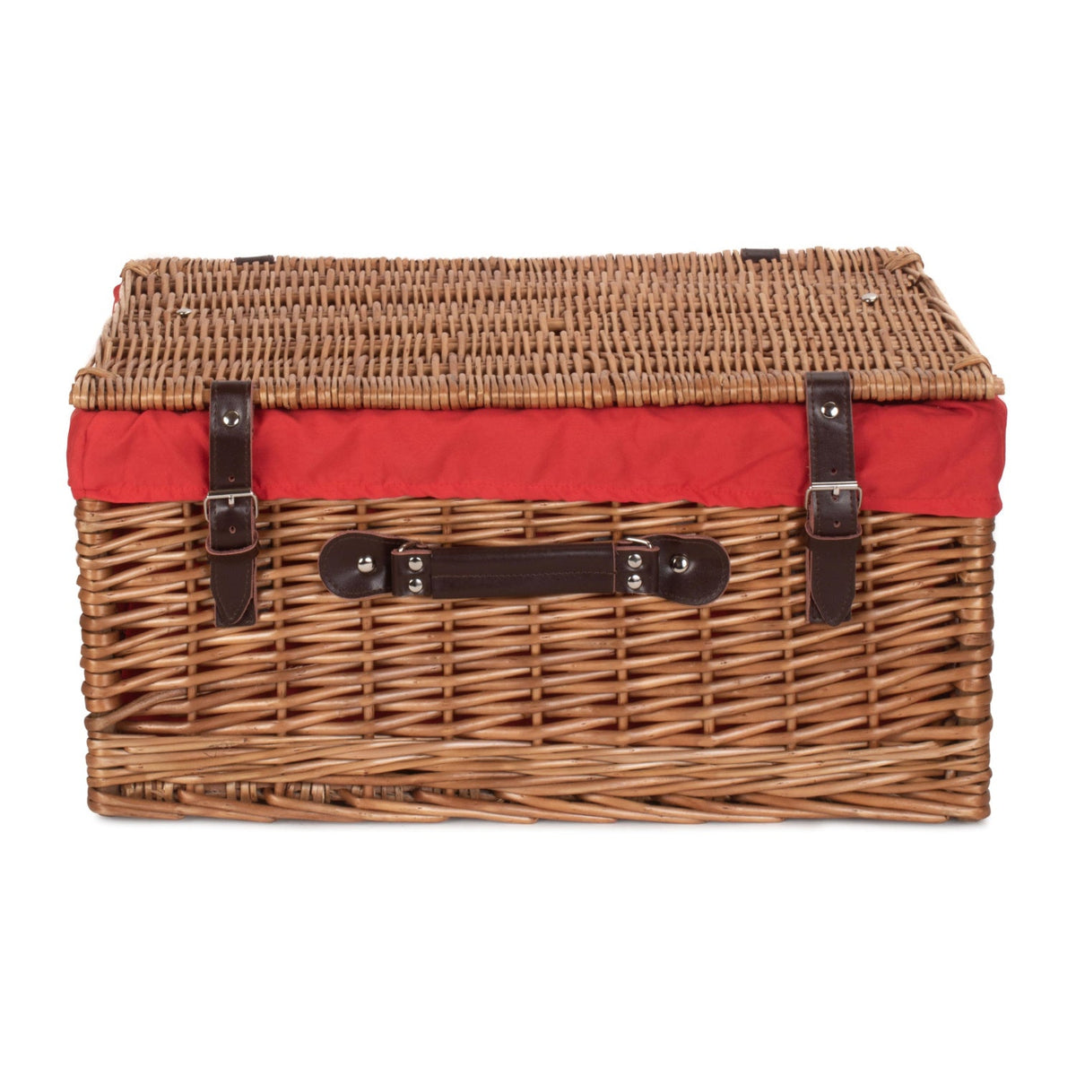 20 Inch Double Steamed Willow Hamper Trunk with Red Lining