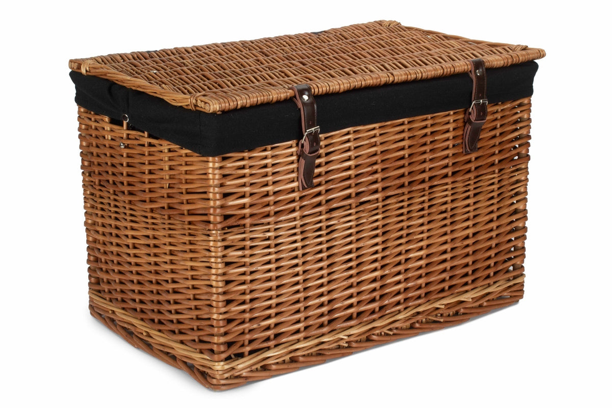 24" Double Steamed Willow Chest Hamper Trunk with Black Lining