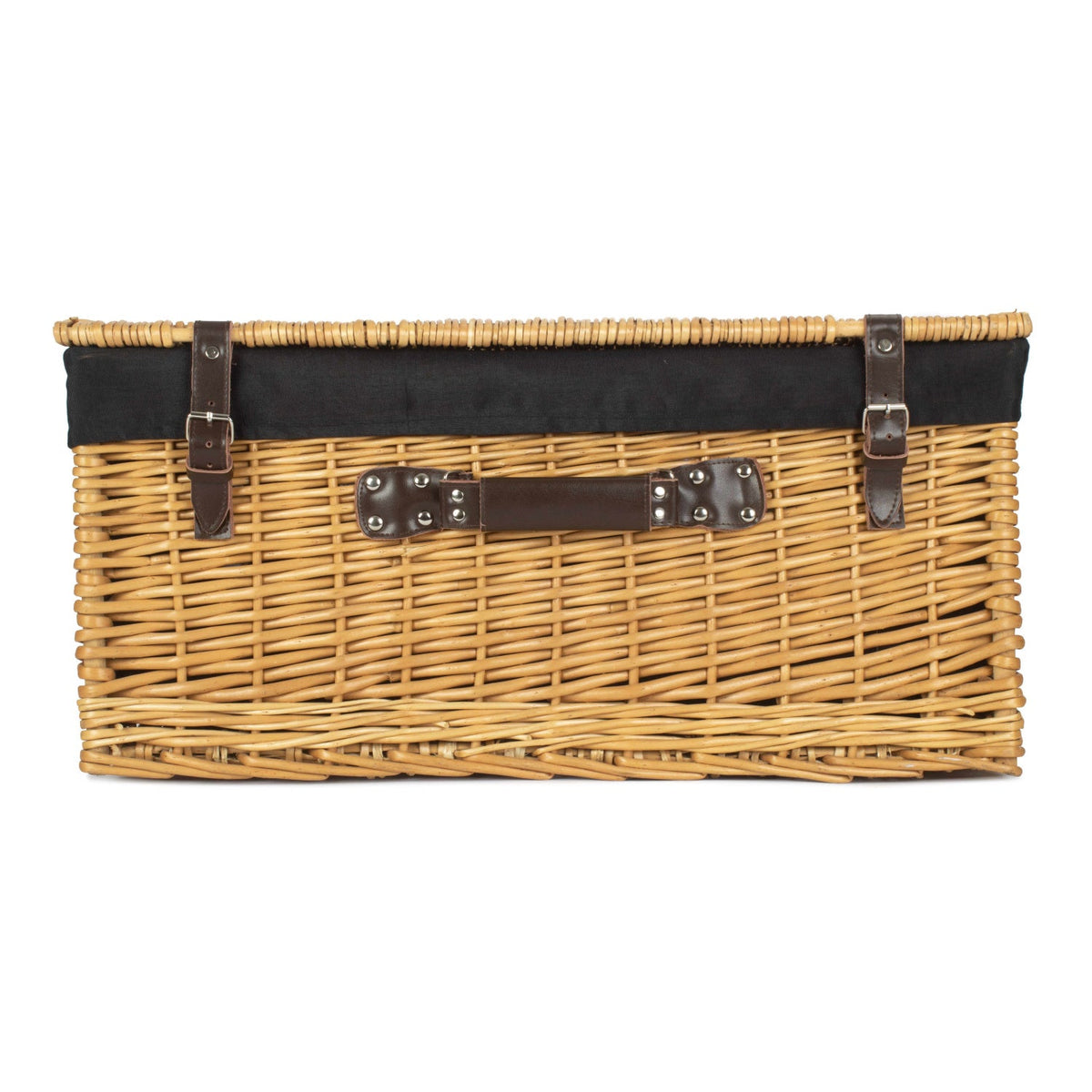 24 Inch Buff Willow Hamper with Black Lining