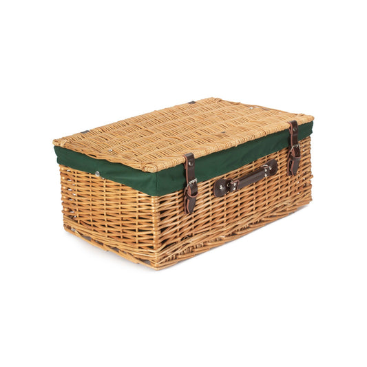 22 Inch Buff Willow Hamper with Green Lining