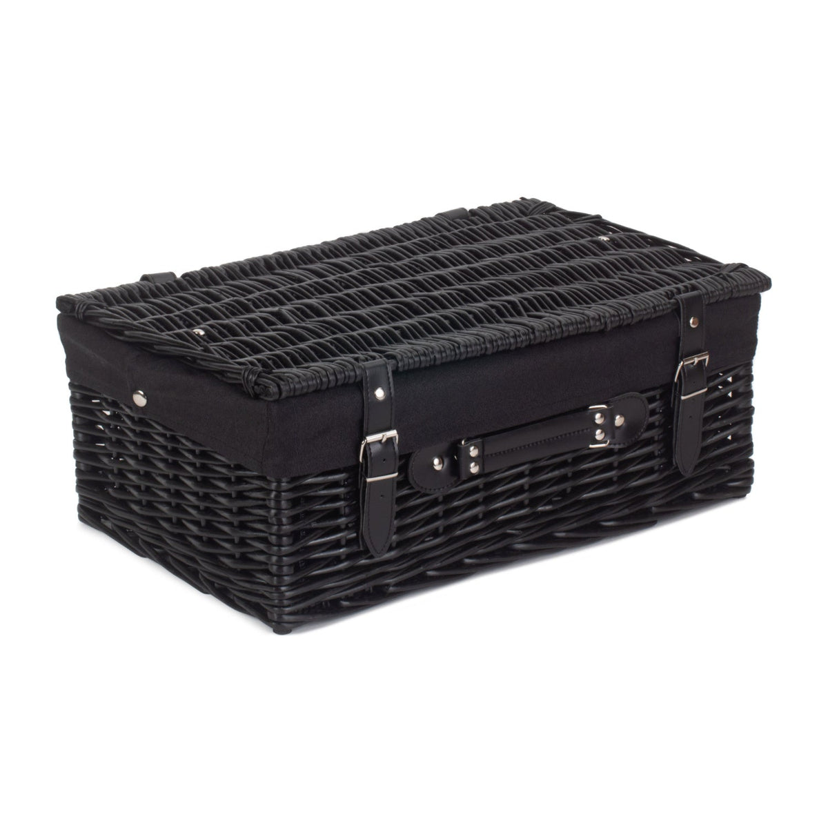 18 Inch Black Willow Hamper with Black Lining