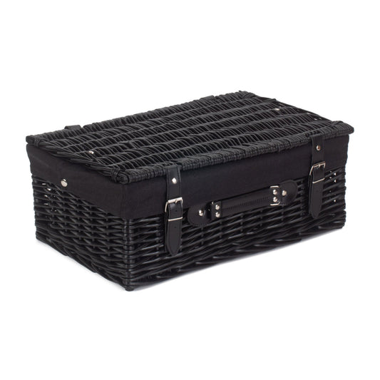 18 Inch Black Willow Hamper with Black Lining