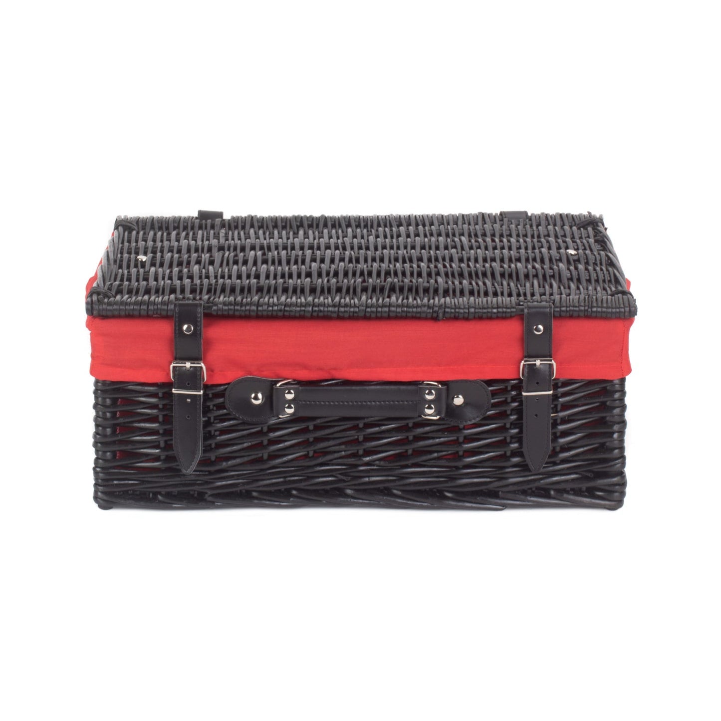 18 Inch Black Willow Hamper with Red Lining