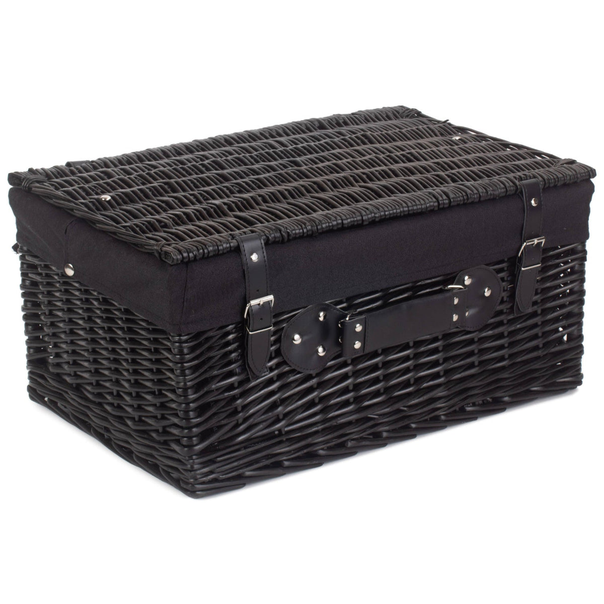 20 Inch Black Willow Hamper with Black Lining