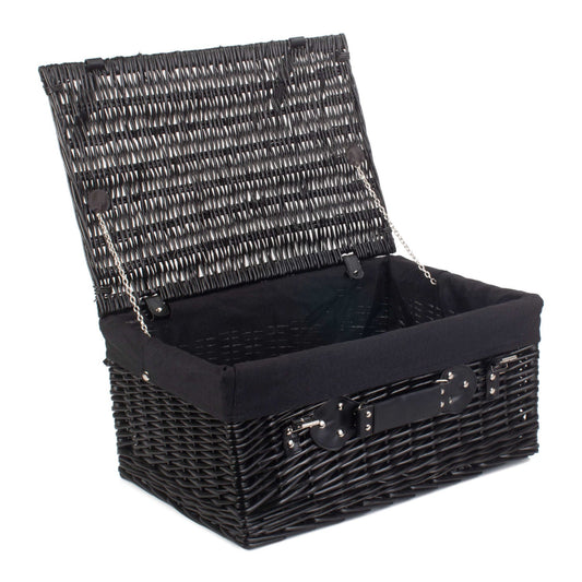 20 Inch Black Willow Hamper with Black Lining