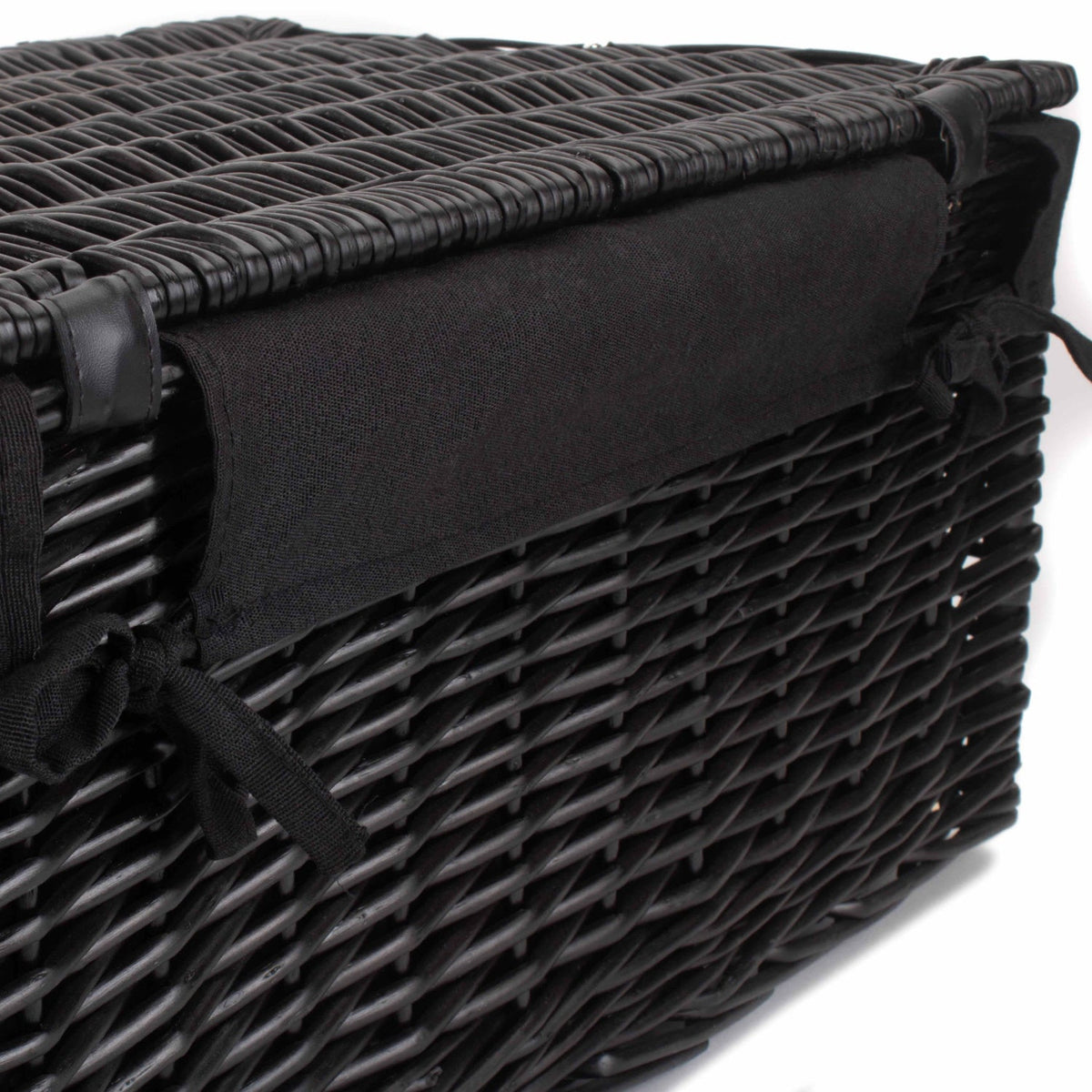 20 Inch Black Willow Hamper with Black Lining