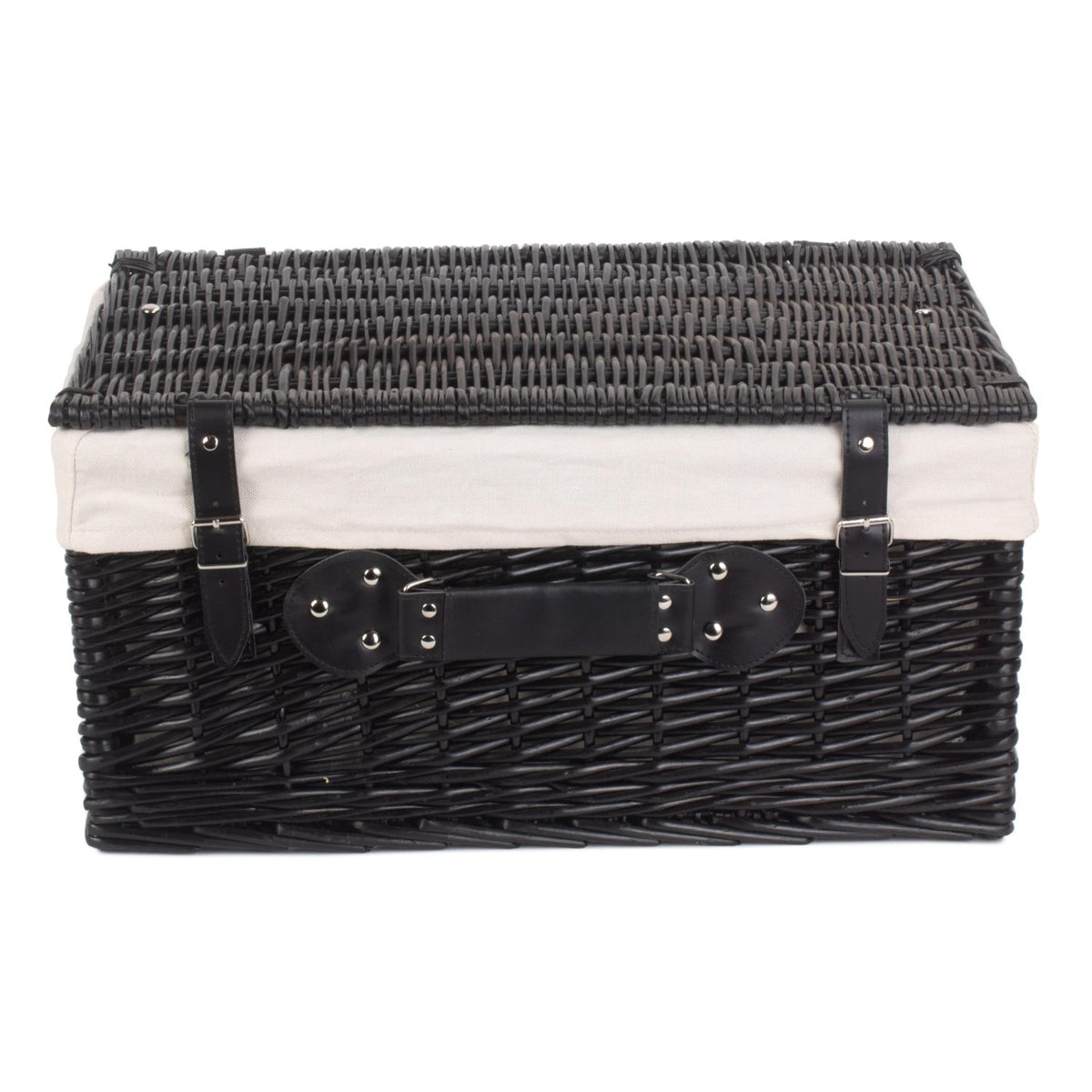 20 Inch Black Willow Hamper with White Lining