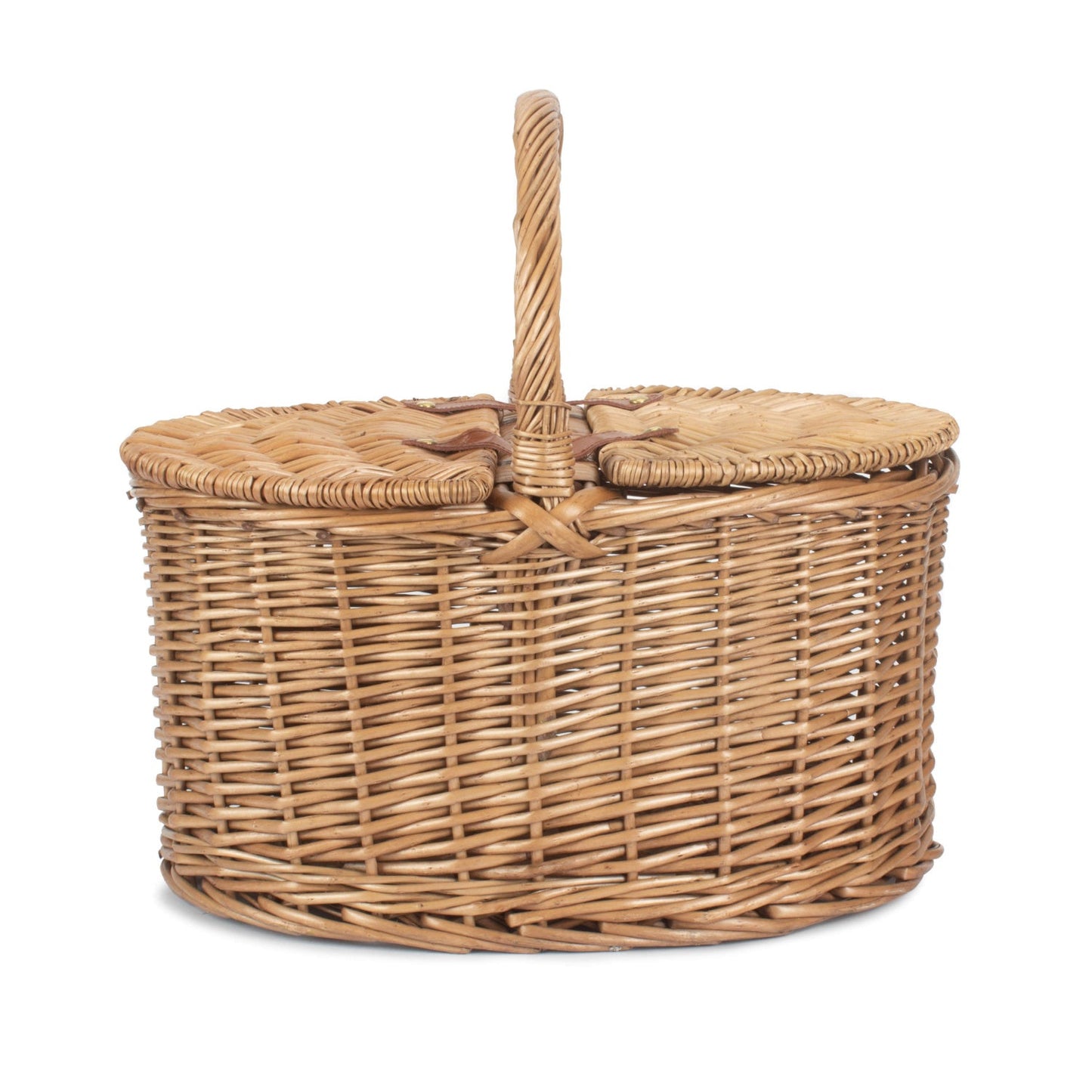 Light Steamed Willow Oval Lidded Picnic Hamper Basket