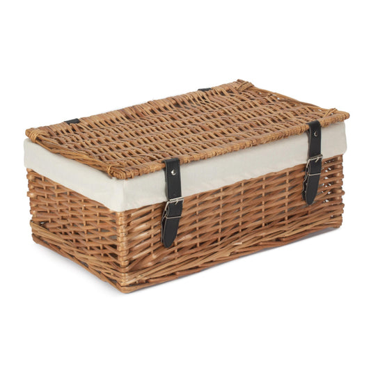 18 Inch Split Willow Hamper with White Lining