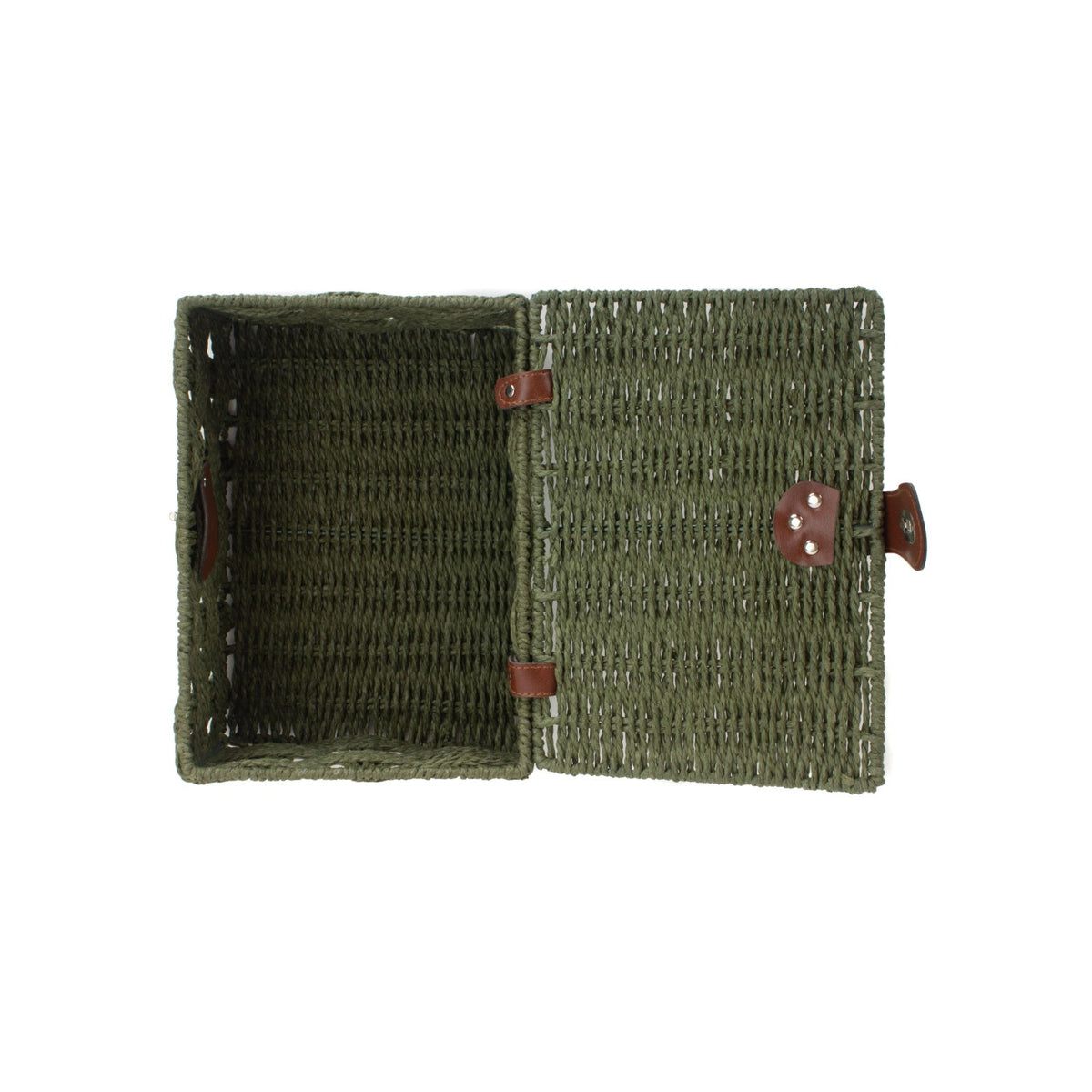 Small Paper Rope Hamper - Forest Green