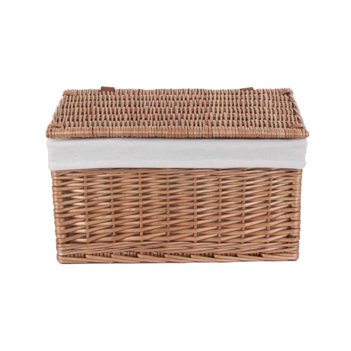 Large Double Steamed WIllow Storage Hamper with White Lining