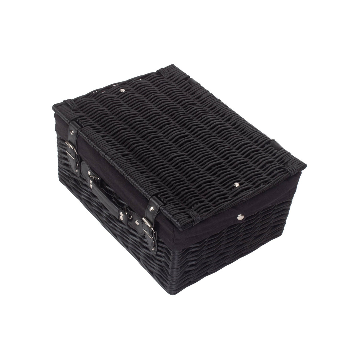 16 Inch Black Willow Hamper with Black Lining