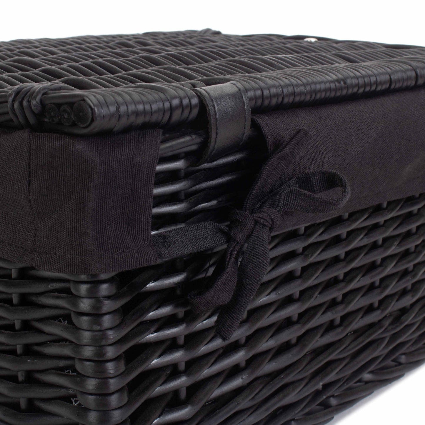 16 Inch Black Willow Hamper with Black Lining
