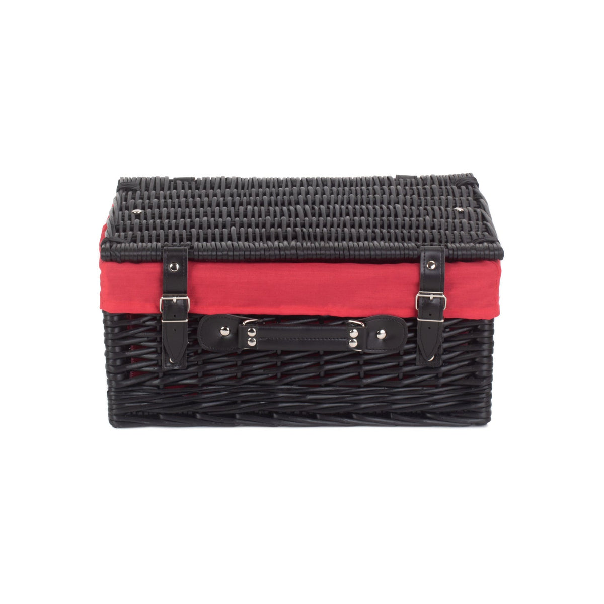 16 Inch Black Willow Hamper with Red Lining